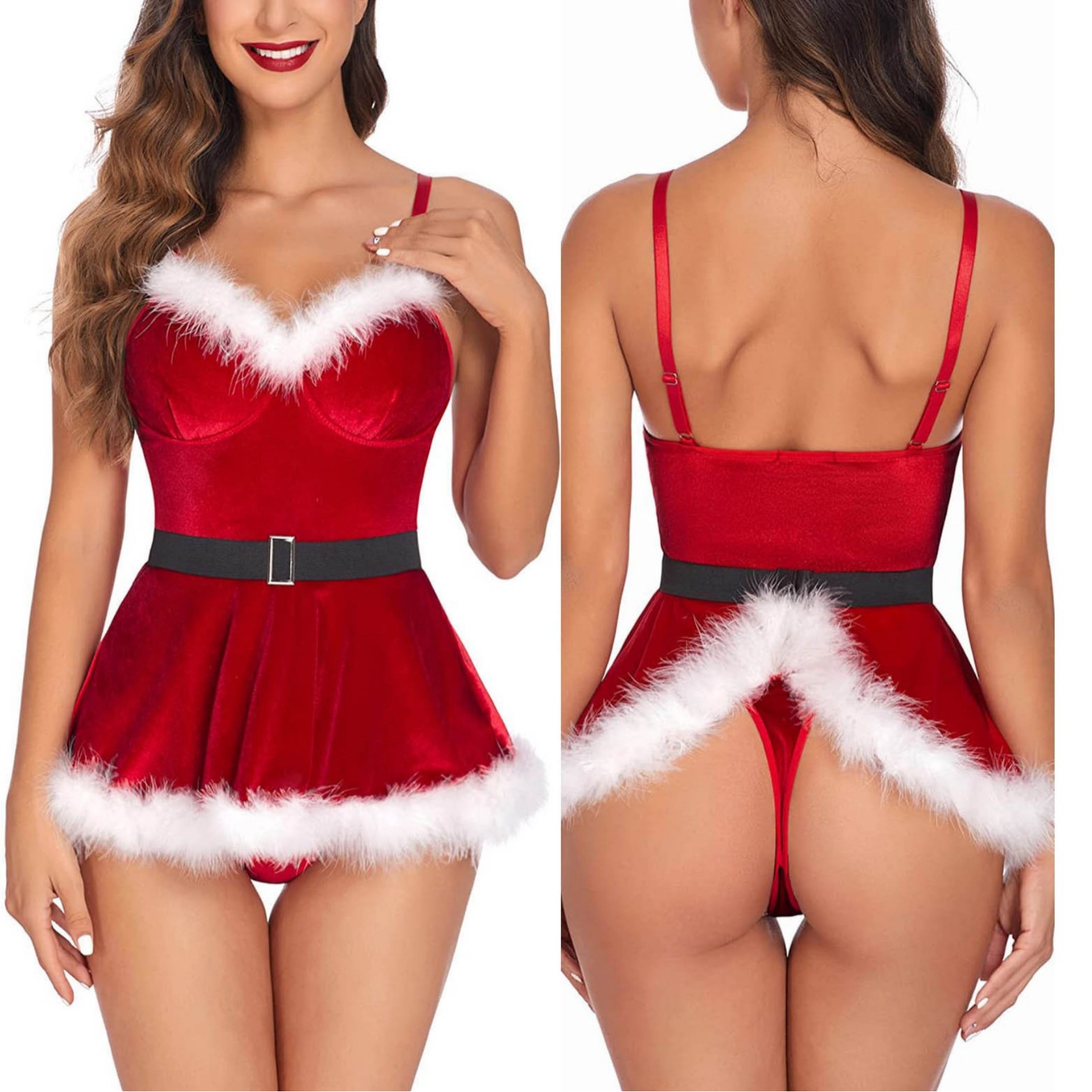 Elf Costume Christmas - Chemise de nuit Sexy pour femmes,