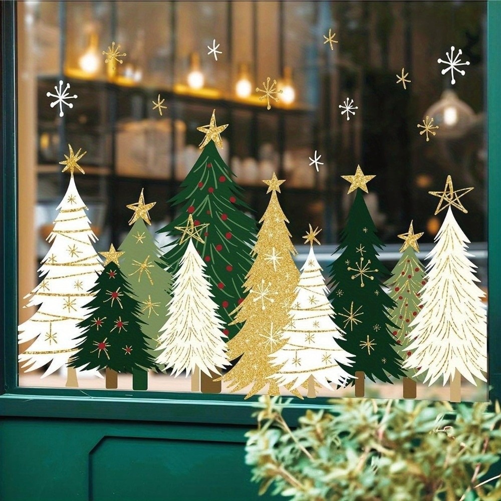 Snowflake Window Decal - Autocollants de Noël réutilisables en PVC