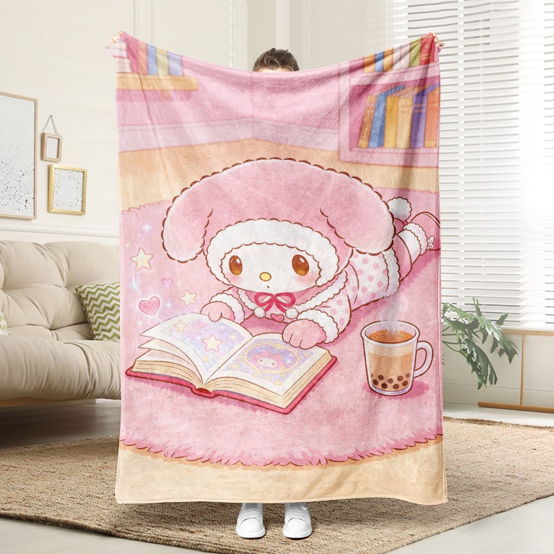 Christmas Throw Blanket - Couverture Sanrio douillette en flanelle rose