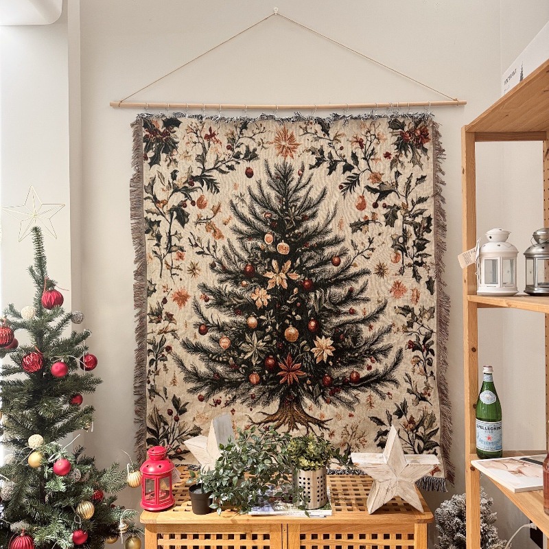 Christmas Throw Blanket - Tapisserie murale de Noël 2026, nouveau