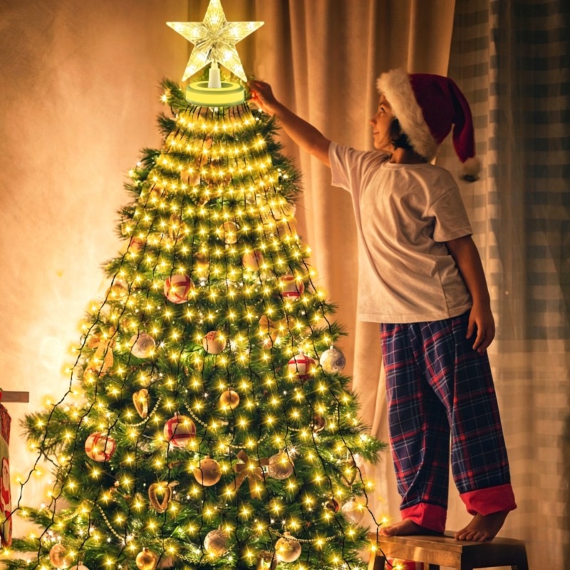 Star Tree Topper - Guirlande lumineuse LED pour sapin de