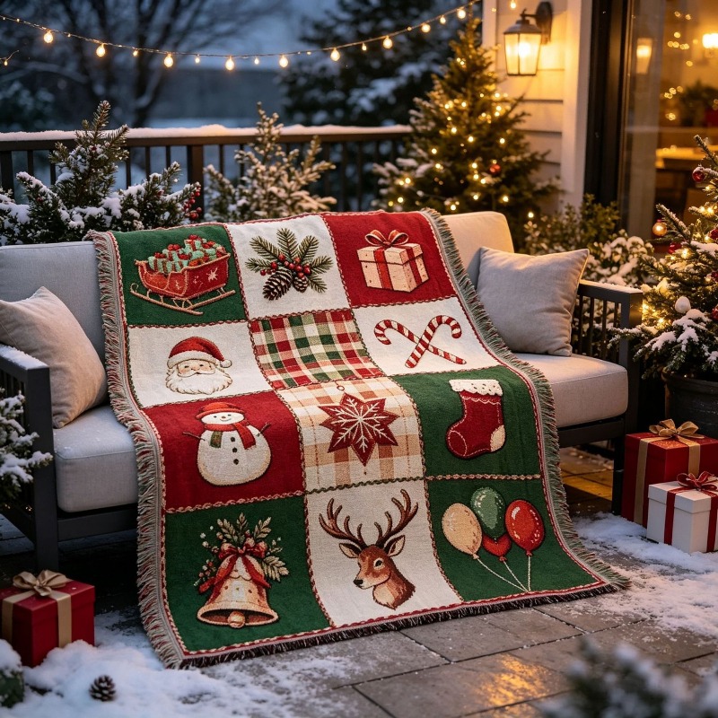 Tapisserie de Noël en jacquard - Christmas Throw Blanket avis et prix